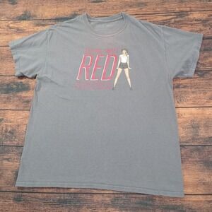 Taylor Swift Red Short Sleeve T-Shirt Size Large Gray